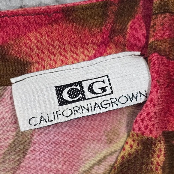 Vtg‎ California Grown Babydoll Top Large Pink Brown Y2K 90s Coquette Retro Artsy - Picture 4 of 9